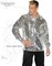 Silver Disco Ball Shirt Metallic 70s retro adult Mens Shirt Halloween Costume XL